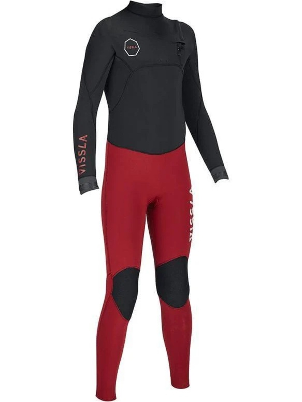 VISSLA Youth 7 Seas 50/50 Full Wetsuit - Black & Red